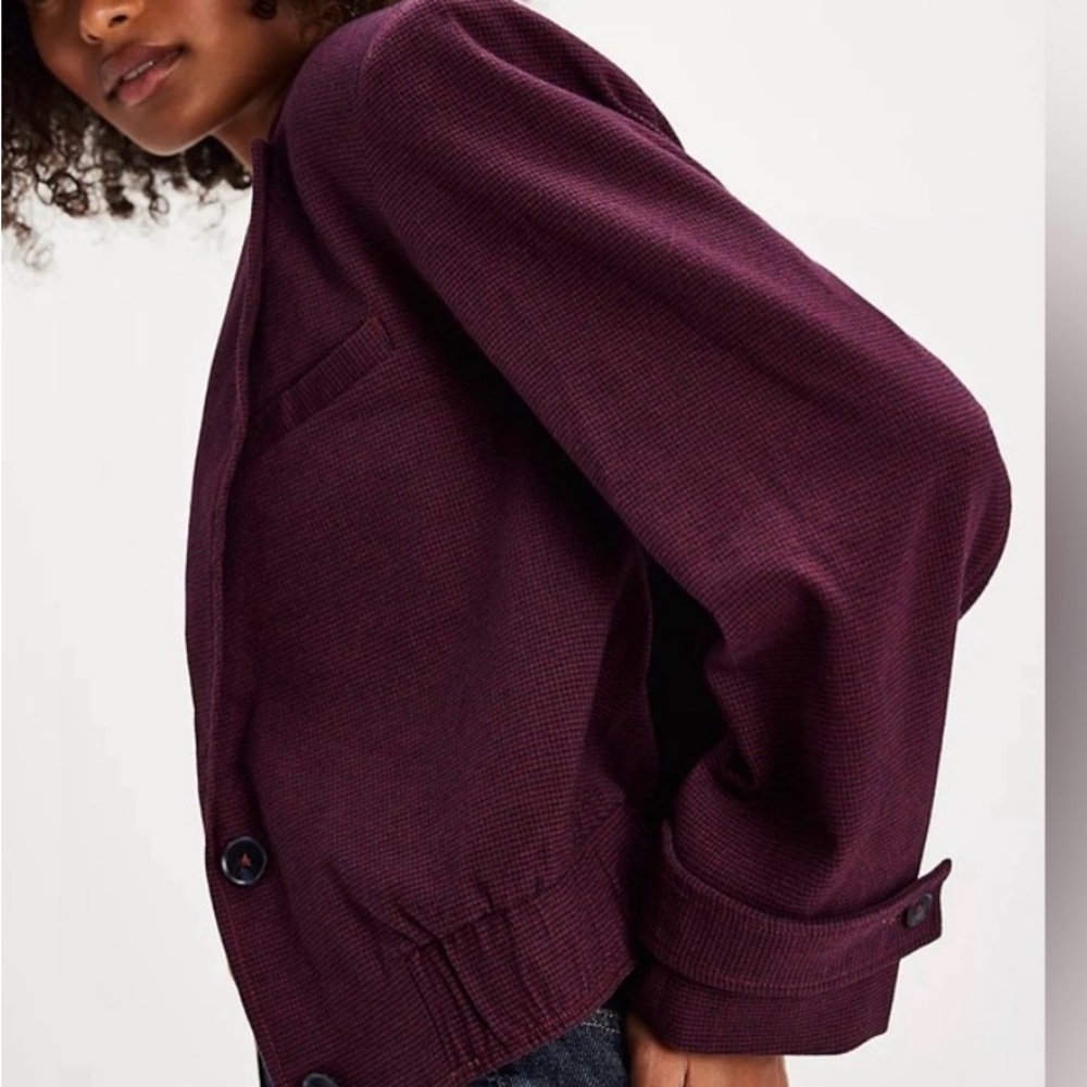 NWT Free People Agnes Deep Burgundy Blazer - Size M - Picture 3 of 13